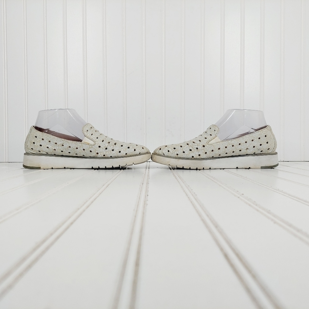 Johnston & Murphy Gray Laser Cut Leather Elastic Gore Loafers Sneakers E966 - Picture 7 of 14